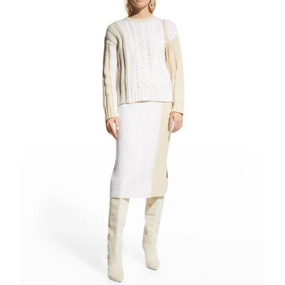 NWT Derek Lam 10 Crosby Rory Mixed Cable Knit Sweater - Picture 1 of 9